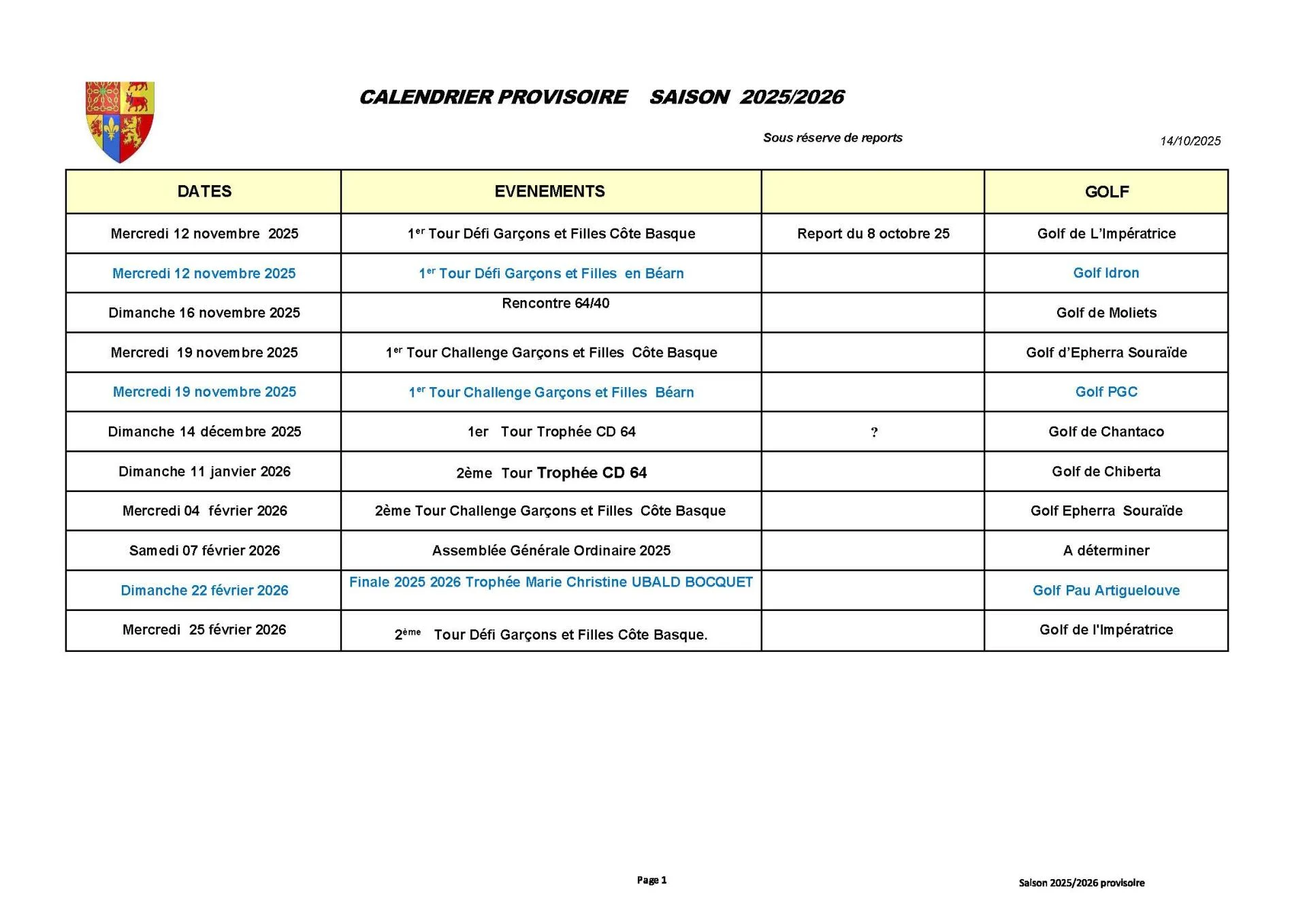 2025 2026 calendrier provisoire cd 64 au 22 octobre 2025 page 1
