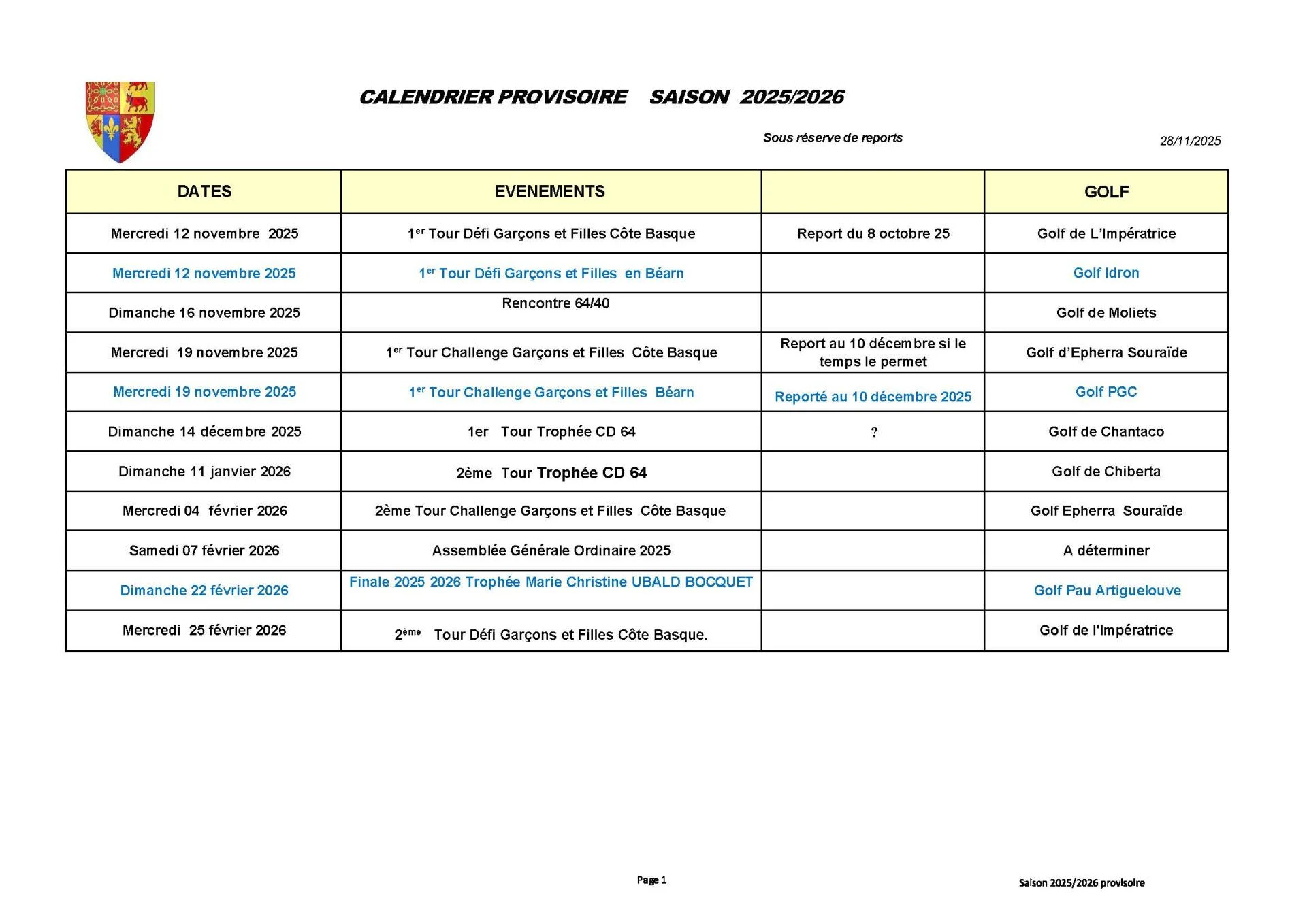 2025 2026 calendrier CD64 P1