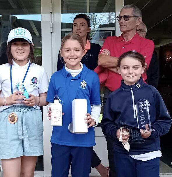 Catégorie  U10 Filles  Lucie Melois, Camille Turner  ( de droite à gauche )