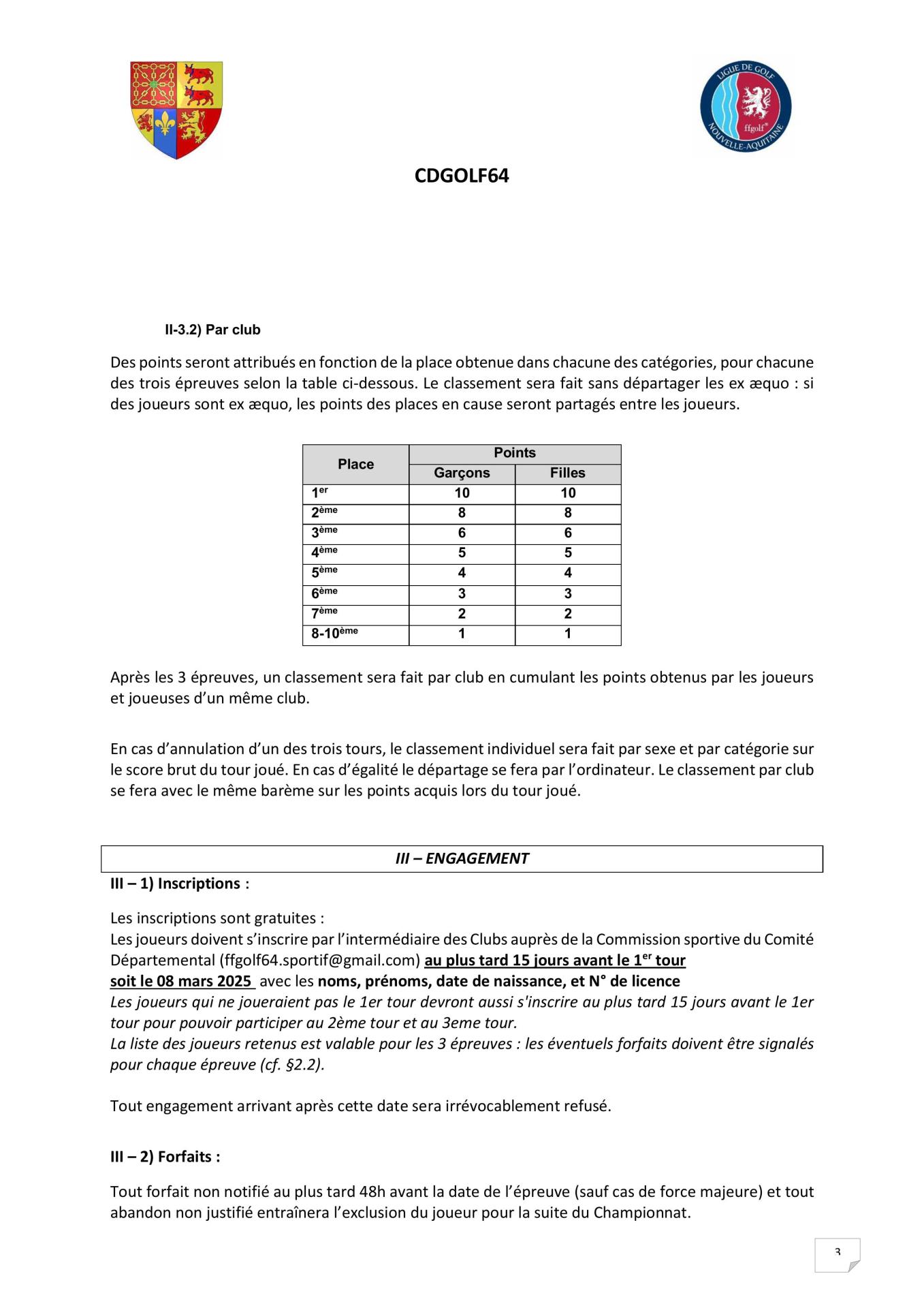 Cd64 reglement benjamins 2025 images 2