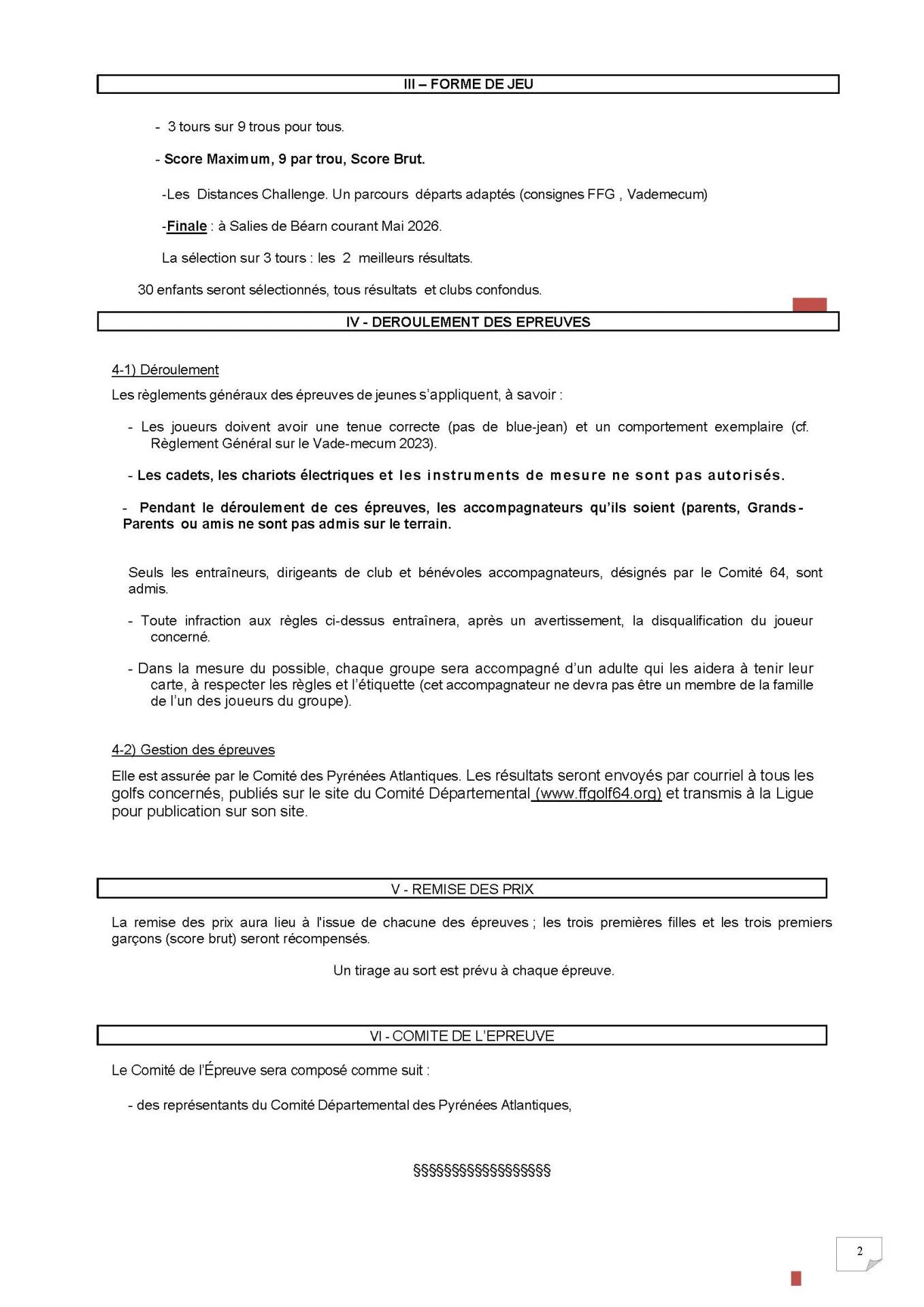 Page 2 reglement challenge 2025 2026