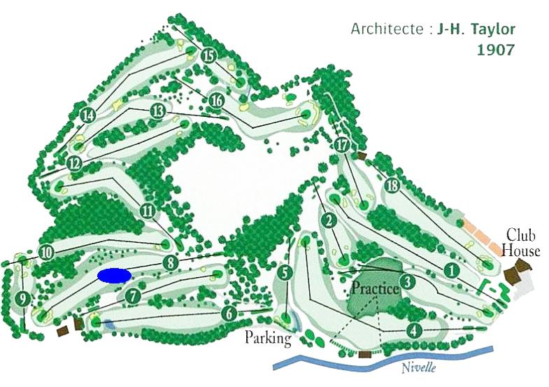 Plan parcours golf nivelle