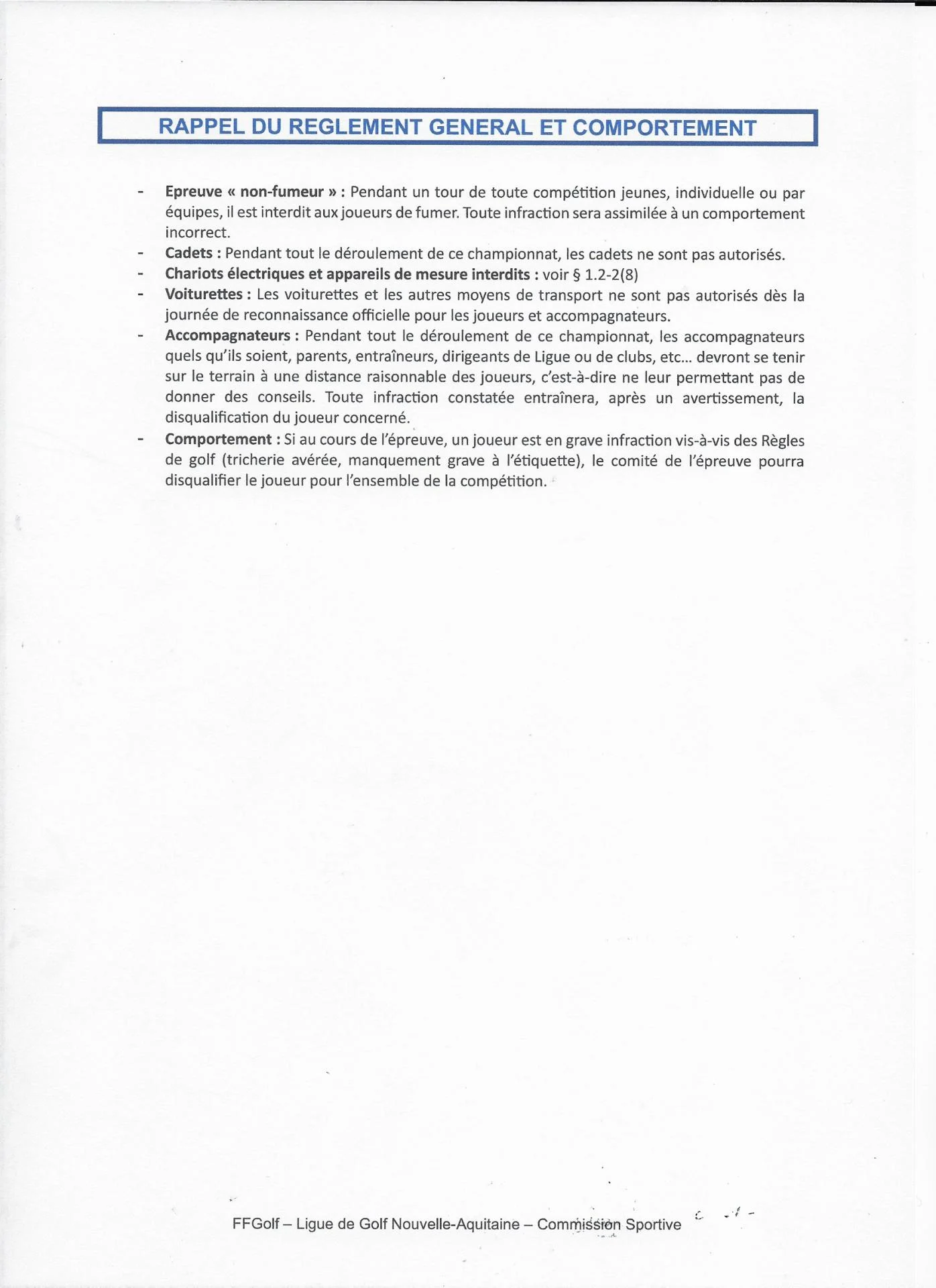 Rappel du Règlement QRZ SUD   2026