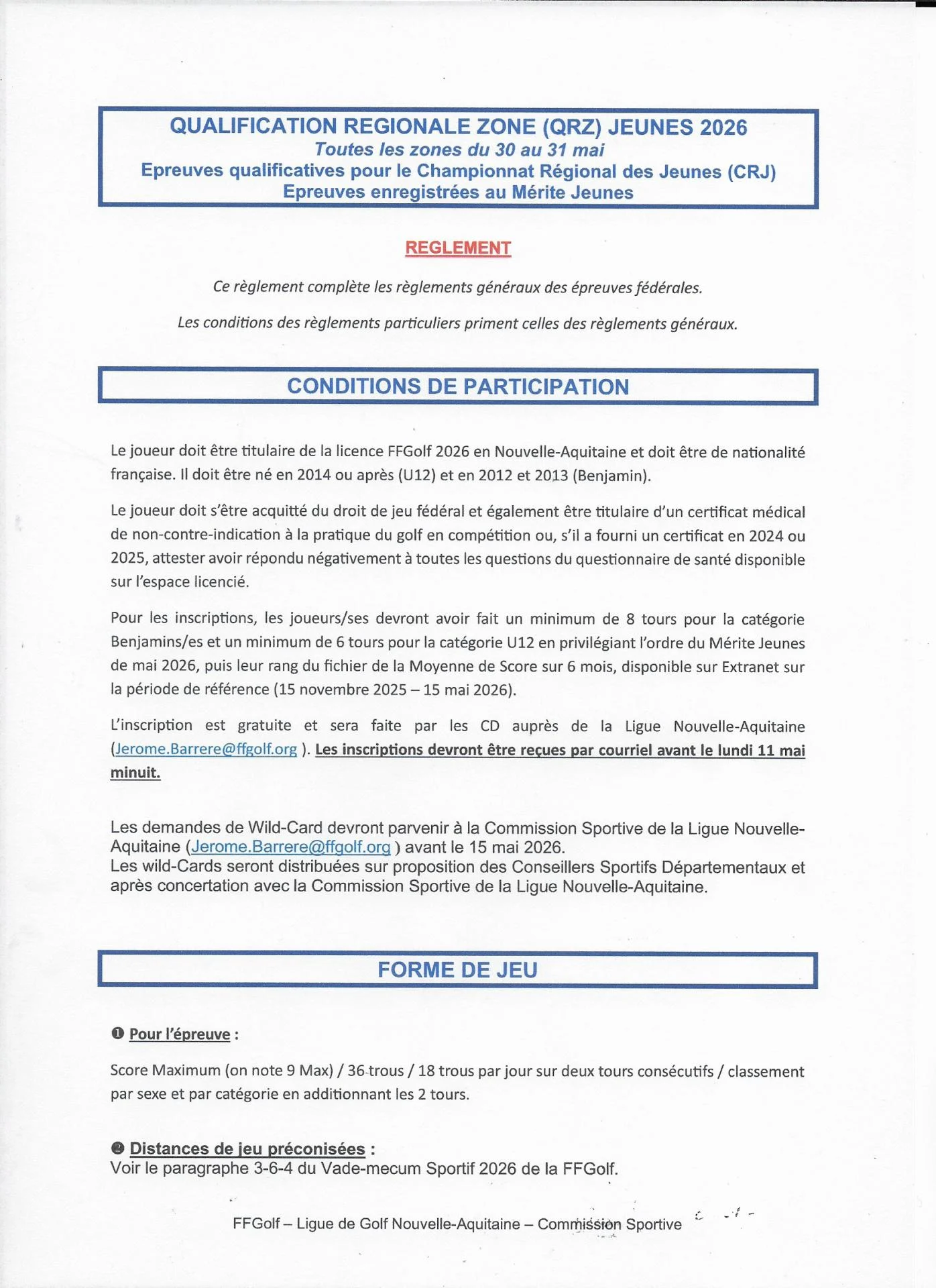Réglement QRZ SUD